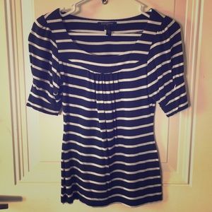 Striped scoop neck top